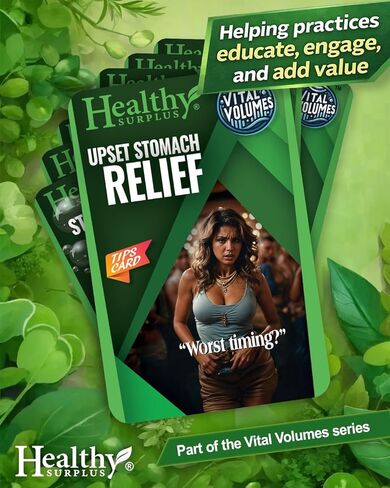 Healthy Surplus Equate Stomach Relief 262 mg 40 Caplets and Vital Volumes Diarrhea Tips Card | Bundle in Kuwait