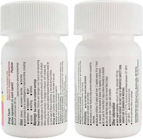 Healthy Surplus Equate Stomach Relief 262 mg 40 Caplets and Vital Volumes Diarrhea Tips Card | Bundle in Kuwait