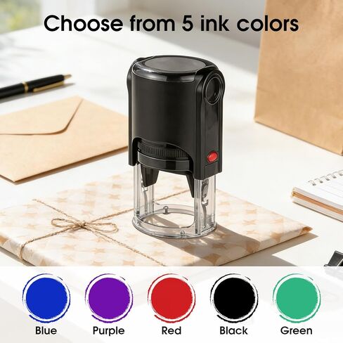 Custom Logo Stamp, Personalized Image Self-Inking Stamper, Customized Business Logo, Text & Address Stamps, 4 Sizes & 5 Ink Color Options for Professional Office Use in Kuwait