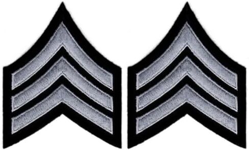 Uniform Patches- Medium Gray Chevron Patches on Black Backing for Law Enforcement, Sheriff, Police, Security - 3-inch Wide - Sergeant Stripes - Police Patch Sergeant Chevron (SGT Patch) (Pair) in Saudi Arabia