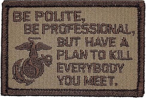 Patch Force Be Polite, Be Professional Navy Seal Patch - 3 × 2 بوصة قفل خطاف P2086 in Kuwait