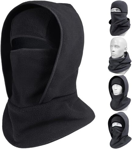 Outdoor Winter Warm Hat Neckband Integrated Cycling Mask, Sports Ski Head Face Cover, Windproof Cold Pullover Neck Mask in Saudi Arabia