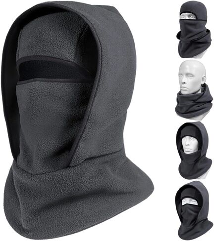 Outdoor Winter Warm Hat Neckband Integrated Cycling Mask, Sports Ski Head Face Cover, Windproof Cold Pullover Neck Mask in Saudi Arabia