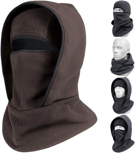 Outdoor Winter Warm Hat Neckband Integrated Cycling Mask, Sports Ski Head Face Cover, Windproof Cold Pullover Neck Mask in Saudi Arabia