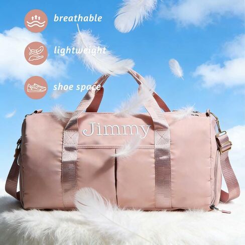 Personalized Duffel Bag, Embroidered Name,Custom Sport Gym Bags for Women/Men, Weekend Camp Bag With Wet Dry Pockets & Shoe, Overnight Bag for Women, Bridesmaid Gift,Cheerleading Dance Pack For Girls in Kuwait