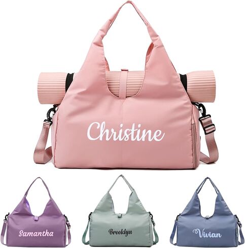 Personalized Duffel Bag, Embroidered Name,Custom Sport Gym Bags for Women/Men, Weekend Camp Bag With Wet Dry Pockets & Shoe, Overnight Bag for Women, Bridesmaid Gift,Cheerleading Dance Pack For Girls in Kuwait
