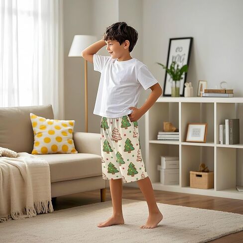 Lounge Pajama Shorts Sleep Pants Summer Soft PJ Bottoms 6-14 Years Christmas Tree Cookie, in Saudi Arabia