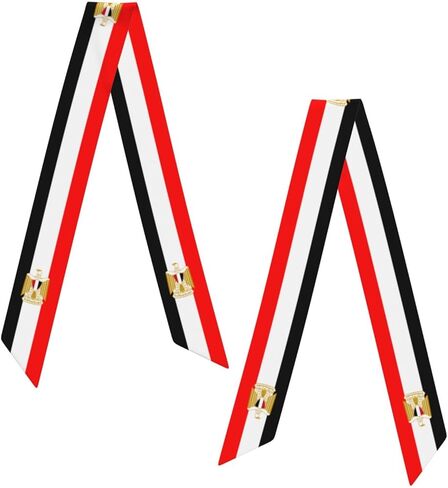 Women's Fashion Neck Scarf Egypt Egyptian Flag Lightweight Silk Head Scarf Fashion Accessory for Travel in Saudi Arabia