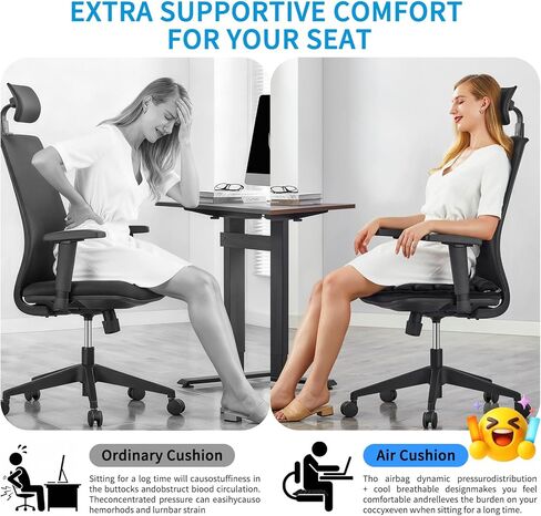 Inflatable Seat Cushion for Airplane: Coccyx Pressure Relief Sitting Cushion with 42 Interconnected Air Cells - Ergonomic Comfort Buttock Supports 380 lb for Travel/Wheel Chair/Car/Office/Stadium in Saudi Arabia