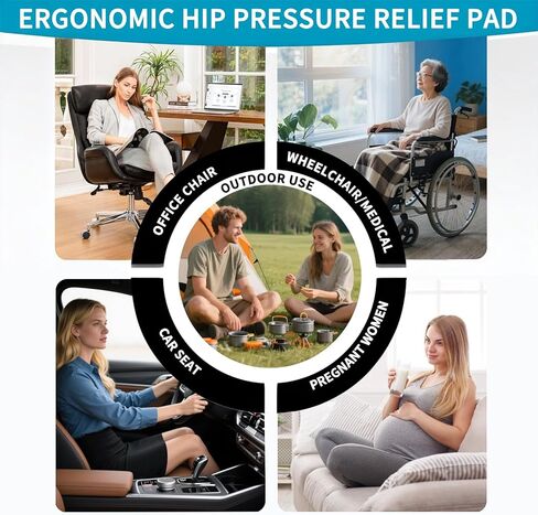 Inflatable Seat Cushion for Airplane: Coccyx Pressure Relief Sitting Cushion with 42 Interconnected Air Cells - Ergonomic Comfort Buttock Supports 380 lb for Travel/Wheel Chair/Car/Office/Stadium in Saudi Arabia