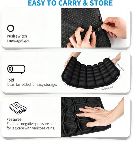 Inflatable Seat Cushion for Airplane: Coccyx Pressure Relief Sitting Cushion with 42 Interconnected Air Cells - Ergonomic Comfort Buttock Supports 380 lb for Travel/Wheel Chair/Car/Office/Stadium in Saudi Arabia
