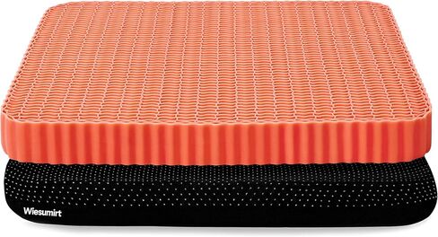 Innovative Gel Seat Cushion for Long Sitting, Large and Thick, Seat Cushion for Back, Sciatica, Tailbone, Hip Pain Relief, Used for Office, Wheelchair, Car, Recliner, Truck, Stadium, Trip.(Orange) in Saudi Arabia