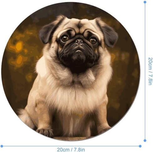 حصيرة ماوس مستديرة من Pug Dog مقاس 7.8 × 7.8 بوصة، لوحة ماوس ذات ملمس ممتاز مع قاعدة مطاطية مضادة للانزلاق، لوحة ماوس مكتبية مرحة للاستخدام المكتبي والمنزلي in Saudi Arabia