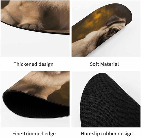 حصيرة ماوس مستديرة من Pug Dog مقاس 7.8 × 7.8 بوصة، لوحة ماوس ذات ملمس ممتاز مع قاعدة مطاطية مضادة للانزلاق، لوحة ماوس مكتبية مرحة للاستخدام المكتبي والمنزلي in Saudi Arabia