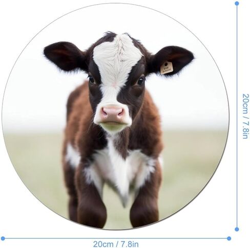 Cow Round Mouse Mat 7.8 X 7.8 Inch Premium-Textured Mouse Pad with Non-Slip Rubber Base Funny Desk Mousepad for Office and Home Use in Saudi Arabia