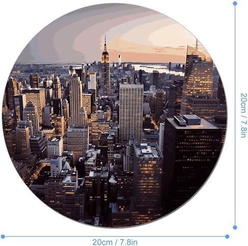 New York City Round Mouse Mat 7.8 X 7.8 Inch Premium-Textured Mouse Pad with Non-Slip Rubber Base Funny Desk Mousepad for Office and Home Use in Saudi Arabia