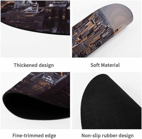 New York City Round Mouse Mat 7.8 X 7.8 Inch Premium-Textured Mouse Pad with Non-Slip Rubber Base Funny Desk Mousepad for Office and Home Use in Saudi Arabia