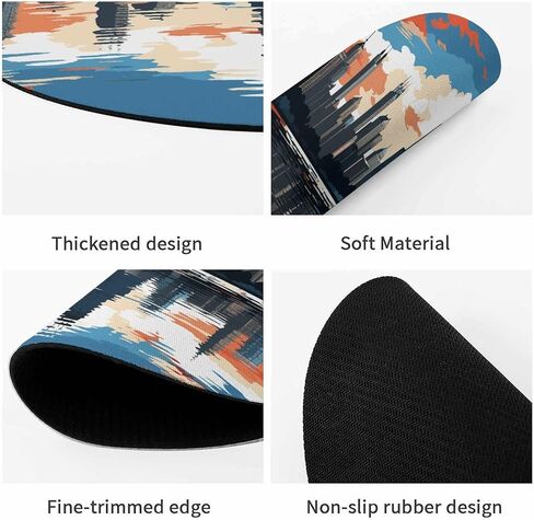 Chicago Skyline Round Mouse Mat 7.8 X 7.8 Inch Premium-Textured Mouse Pad with Non-Slip Rubber Base Funny Desk Mousepad for Office and Home Use in Saudi Arabia