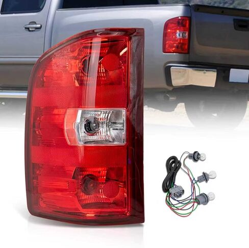 مجموعة مصابيح الذيل الخلفية VPIMOZO متوافقة مع 2007-2013 Silverado 1500 2500 3500HD OE Style مصباح فرامل المصابيح الخلفية للسائق الأيسر مع لمبة وتسخير يحل محل GM2800207 in Kuwait