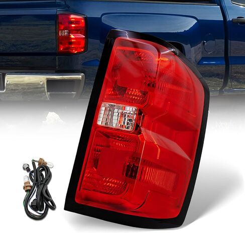 مجموعة مصابيح الذيل الخلفية VPIMOZO متوافقة مع 2007-2013 Silverado 1500 2500 3500HD OE Style مصباح فرامل المصابيح الخلفية للسائق الأيسر مع لمبة وتسخير يحل محل GM2800207 in Kuwait