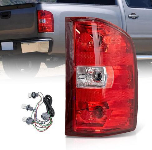 مجموعة مصابيح الذيل الخلفية VPIMOZO متوافقة مع 2007-2013 Silverado 1500 2500 3500HD OE Style مصباح فرامل المصابيح الخلفية للسائق الأيسر مع لمبة وتسخير يحل محل GM2800207 in Kuwait
