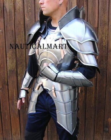 NauticalMart Medieval Knight Reenactment Steel Armour Breastplate with Arm Set | Collectible Gift, Perfect for Christmas & Holiday Gifting in Saudi Arabia