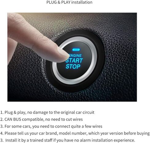 EASYGUARD EC002PP تشغيل شبه قابس، تشغيل عن بعد، مع دخول سلبي بدون مفتاح PKE، زر تشغيل بالضغط، تشغيل بدون مفتاح، مناسب لمحرك الغاز Honda C-RV 12-18 II Civic 12-18 II Jade 12-17 in Kuwait