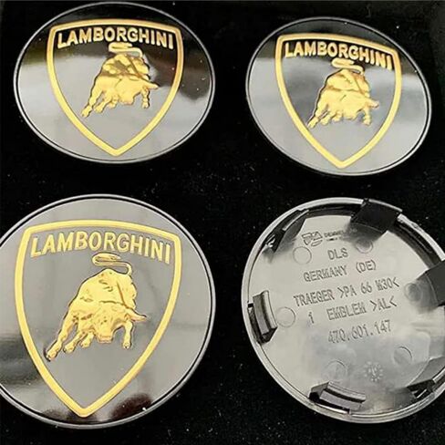 4 Pcs Car Hub Centre Caps for Lamborghini Urus Aventador Gallardo Huracan Waterproof DustProof Wheel Center Caps Rim Decoration Exterior Accessories in Saudi Arabia