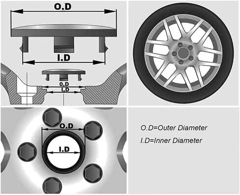 4 Pcs Car Hub Centre Caps for Lamborghini Urus Aventador Gallardo Huracan Waterproof DustProof Wheel Center Caps Rim Decoration Exterior Accessories in Saudi Arabia