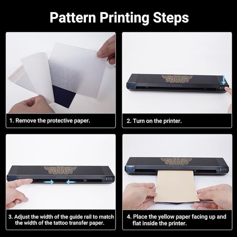 طابعة ORGBRO Tattoo Stencil، طابعة نقل الوشم الحراري X8 مع 30 قطعة من ورق النقل، A4/A5/A6 آلة وشم لاسلكية 3 في 1 لفناني الوشم والمبتدئين، متوافقة مع الهاتف/الكمبيوتر اللوحي/الكمبيوتر الشخصي in Kuwait