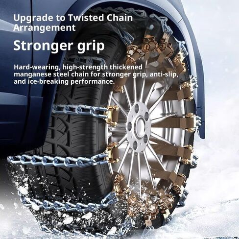 Auto Tightening Snow Chains for Skoda Enyaq iV 2021,adjustable portable highly stable anti-slip tire chain reusable quick-install snow chains,50pcs in Kuwait