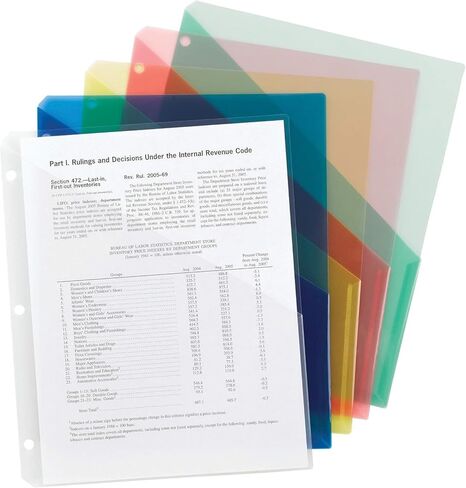 Smead Organized Up Poly Translucent Slash File Jacket, Three-Hole Punched, Letter Size, Assorted Colors, 30 Count in Saudi Arabia