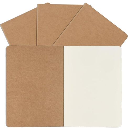 A5 Kraft Notebooks Bulk, Blank Journaling Notebooks, Notebooks for Work, Journal notebooks for kids, Composition Notebooks for School， 60 Pages ，8.3x5.5 Inches (4 Pack) in Saudi Arabia