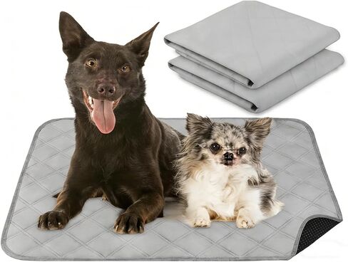 وسادات للجراء قابلة لإعادة الاستخدام من Keoferlo مقاومة للماء وقابلة للغسل، مقاس 20 × 28 بوصة، وسادة كبيرة للكلاب والجرو وتبول الحيوانات الأليفة (عبوتان) in Kuwait