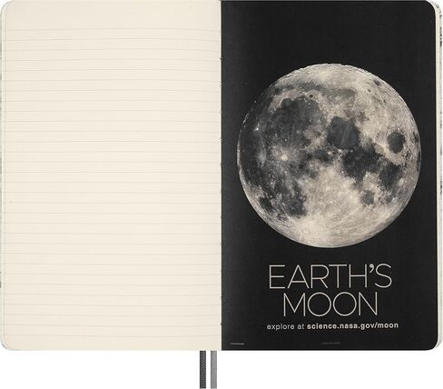 إصدار محدود من Moleskine دفتر ملاحظات "سطح القمر" مستوحى من ناسا، غطاء صلب، كبير (5 بوصة × 8.25 بوصة)، مسطر/مسطر، رمادي فاتح، 176 صفحة in Kuwait
