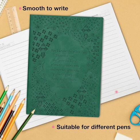 Dark Green Floral Christian Journal Religious Bible Verse Notebook Spiritual Gifts for Women Catholic, for I Know the Plans Dark Green Journal Notebook in Saudi Arabia