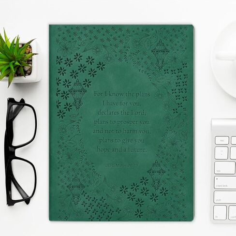 Dark Green Floral Christian Journal Religious Bible Verse Notebook Spiritual Gifts for Women Catholic, for I Know the Plans Dark Green Journal Notebook in Saudi Arabia