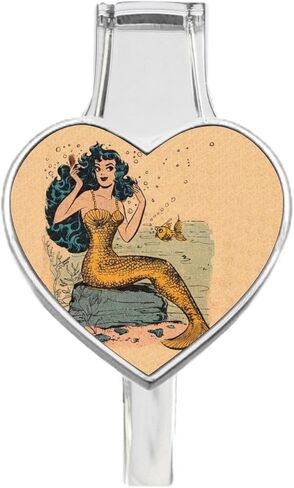 NewCharms Vintage Mermaid كل شيء على شكل قلب محفظة شماعات - خطاف حقيبة يد قابل للطي in Kuwait
