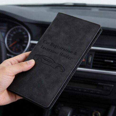 Car Document Holder, Vehicle Registration and Insurance Card Organizer with Closure, Compact Glove Box Wallet for License and Papers in Saudi Arabia