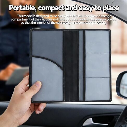 Car Document Holder, Vehicle Registration and Insurance Card Organizer with Closure, Compact Glove Box Wallet for License and Papers in Saudi Arabia