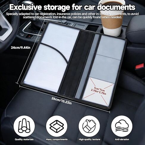 Car Document Holder, Vehicle Registration and Insurance Card Organizer with Closure, Compact Glove Box Wallet for License and Papers in Saudi Arabia