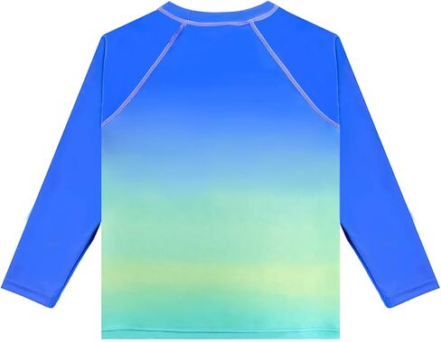 قميص سباحة WeVSwe للأولاد من Rash Guard بعامل حماية من الأشعة فوق البنفسجية 50+ قمصان ركوب الأمواج خالية من العلامات وأكمام طويلة وصديقة للبيئة معاد تدويرها من 2 إلى 12 سنة in Kuwait