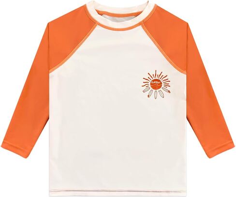 قميص سباحة WeVSwe للأولاد من Rash Guard بعامل حماية من الأشعة فوق البنفسجية 50+ قمصان ركوب الأمواج خالية من العلامات وأكمام طويلة وصديقة للبيئة معاد تدويرها من 2 إلى 12 سنة in Kuwait