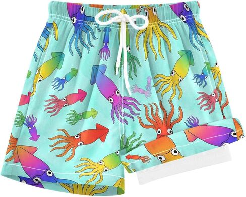 VIGTRO سروال سباحة للأولاد مع بطانة ضغط شورت سباحة سريع الجفاف، شورت للأولاد بدلة استحمام صيفية للأطفال 4T-13Y in Kuwait