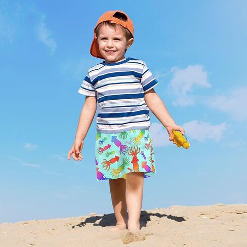 VIGTRO سروال سباحة للأولاد مع بطانة ضغط شورت سباحة سريع الجفاف، شورت للأولاد بدلة استحمام صيفية للأطفال 4T-13Y in Kuwait