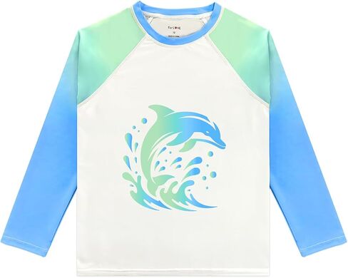 قميص سباحة WeVSwe للأولاد من Rash Guard بعامل حماية من الأشعة فوق البنفسجية 50+ قمصان ركوب الأمواج خالية من العلامات وأكمام طويلة وصديقة للبيئة معاد تدويرها من 2 إلى 12 سنة in Kuwait