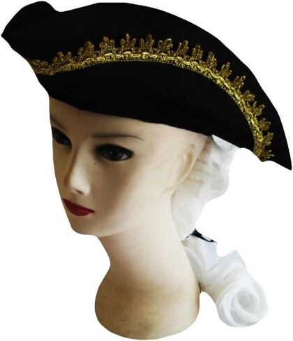Forum Novelties Child Size American Colonial Black Costume Hat with White Wig and Feather in Saudi Arabia
