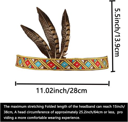 Feather Headdress | Native American Indian Inspired costume headband in Kuwait