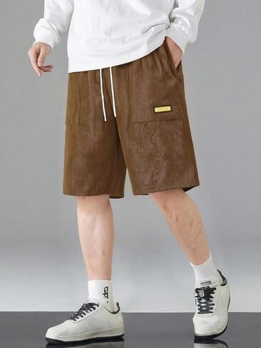 Simple Letter Logo Casual Sports Shorts for Men's Fitness Running Versatile Trend in Saudi Arabia