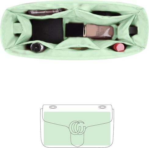 Purse Organizer Insert for GG Marmont Matelassé Shoulder Bag, Soft-touch Purse Insert for GG Marmont, Practical Inner Bag with Pockets for Storage (Magnolia, Medium31) in Saudi Arabia
